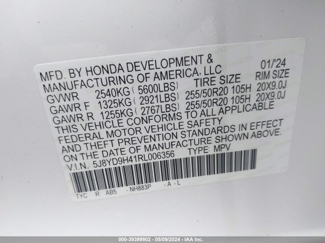 Acura Mdx Technology Package 2024 5J8YD9H41RL006356 Image 9