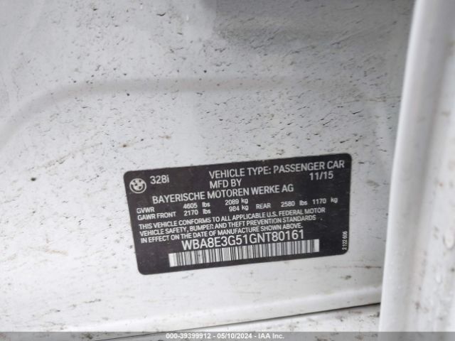 WBA8E3G51GNT80161 BMW 328i Xdrive