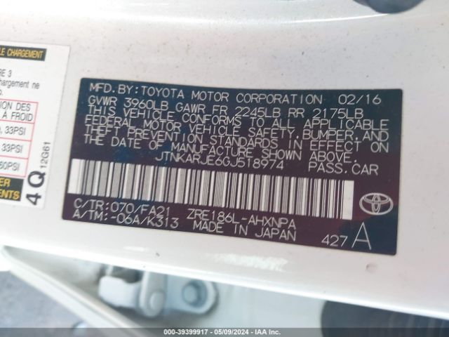 JTNKARJE6GJ518974 Scion IM
