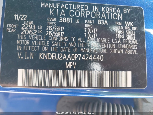 KIA SELTOS S 2023 KNDEU2AA0P7424440 Image 9