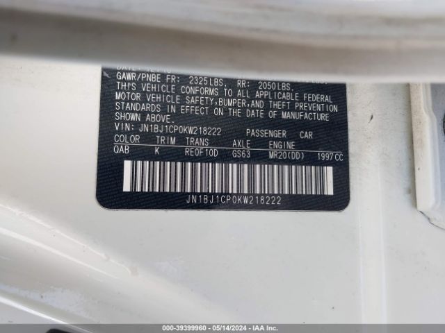 JN1BJ1CP0KW218222 Nissan Rogue Sport Sl