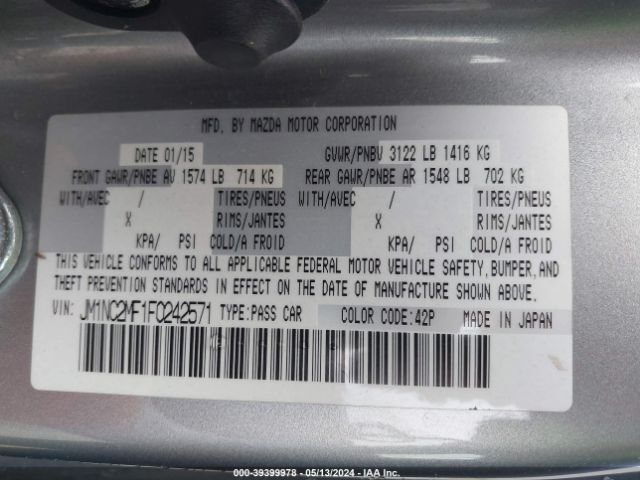 JM1NC2MF1F0242571 Mazda Mx-5 Miata Club