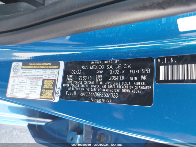 KIA Forte Gt-line 2023 3KPF54AD6PE538028 Image 9