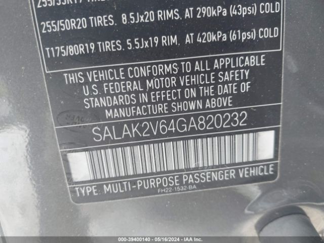 SALAK2V64GA820232 Land Rover LR4