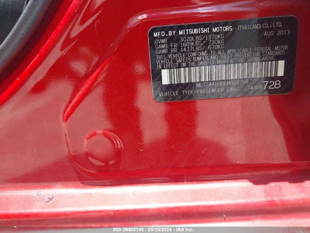 ML32A4HJ0EH003258 Mitsubishi MIRAGE ES