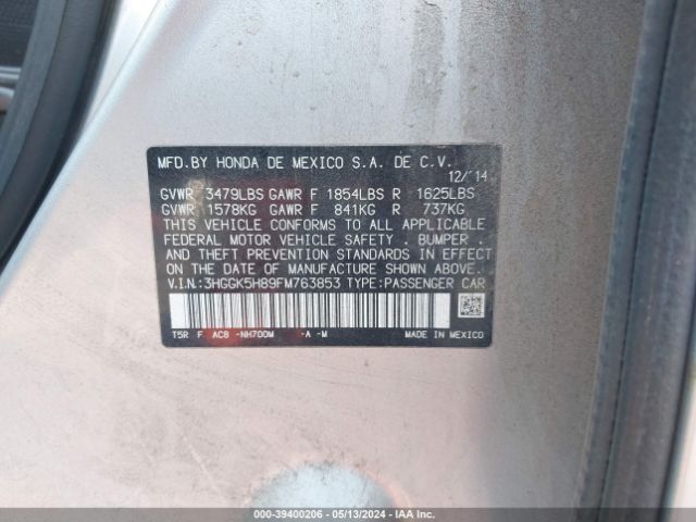 3HGGK5H89FM763853 Honda Fit Ex/ex-l