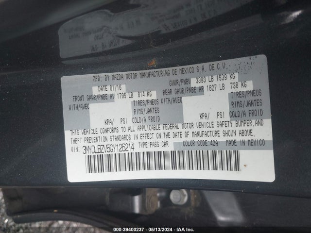 3MYDLBZV5GY126214 Scion IA