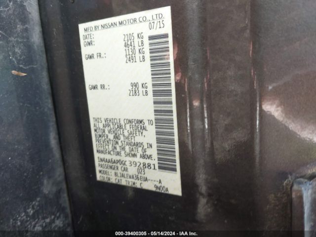 1N4AA6AP0GC392881 Nissan Maxima 3.5 Sl