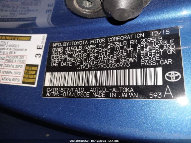 JTKJF5C7XGJ020973 Scion TC
