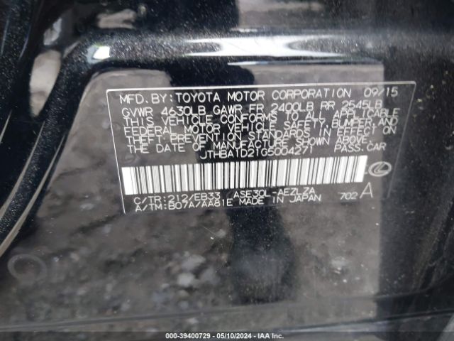JTHBA1D21G5004271 Lexus IS 200T