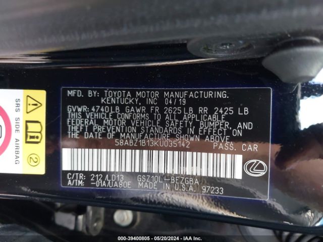 58ABZ1B13KU035142 Lexus ES 350
