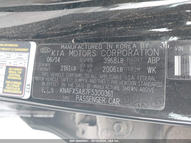 KIA FORTE EX 2015 KNAFX5A87F5300361 Image 9
