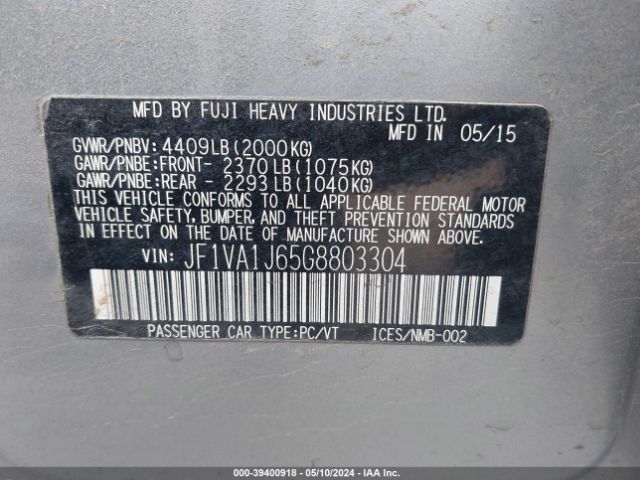 JF1VA1J65G8803304 Subaru Wrx Limited