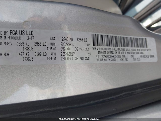 Dodge Grand Caravan Sxt 2017 2C4RDGCG7HR724363 Image 9