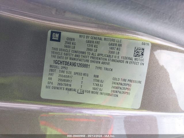1GCHTDEA9G1269881 Chevrolet Colorado Z71
