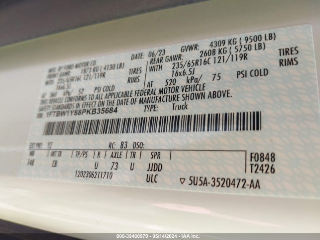1FTBW1Y88PKB35684 Ford Transit-350
