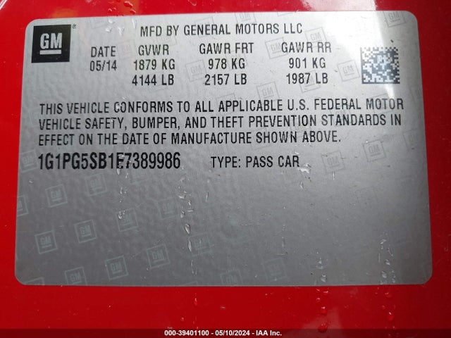 Chevrolet CRUZE LTZ 2014 1G1PG5SB1E7389986 Image 9