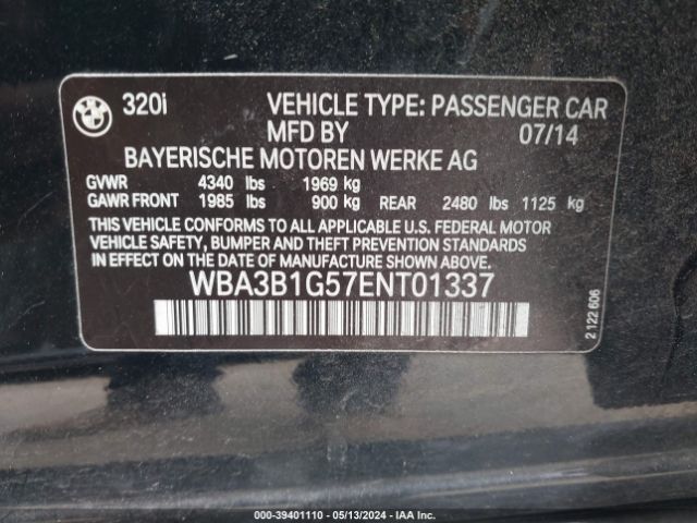 WBA3B1G57ENT01337 BMW 320i