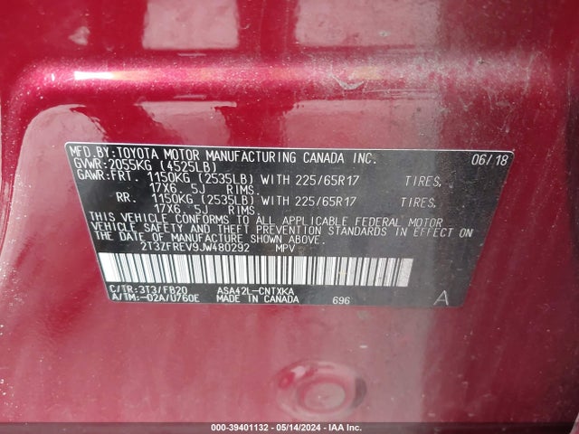 Toyota RAV4 LE 2018 2T3ZFREV9JW480292 Image 9