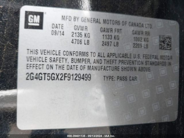 2G4GT5GX2F9129499 Buick REGAL GS