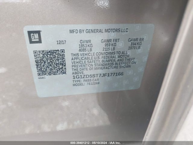1G1ZD5ST7JF177166 Chevrolet MALIBU LT