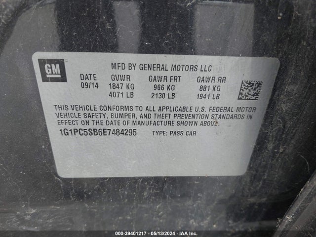 Chevrolet Cruze 1lt Auto 2014 1G1PC5SB6E7484295 Image 9