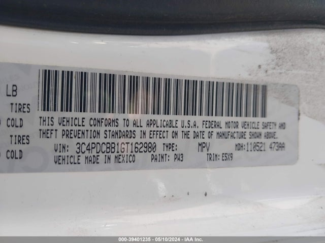 Dodge Journey Sxt 2016 3C4PDCBB1GT162980 Image 9
