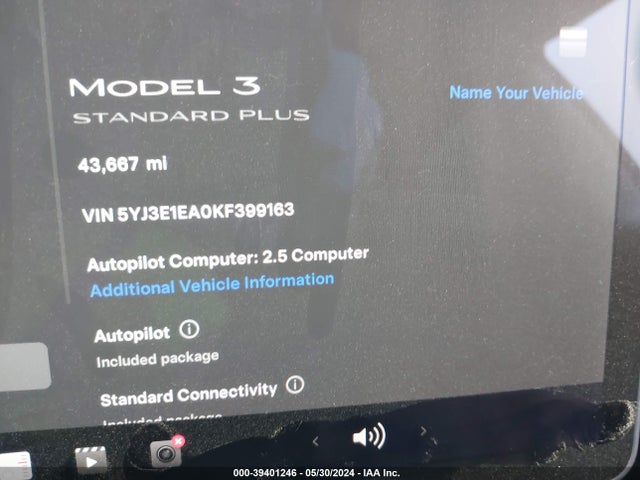 Tesla Model 3 Long Range/mid Range/standard Range/standard Range Plus 2019 5YJ3E1EA0KF399163 Image 7