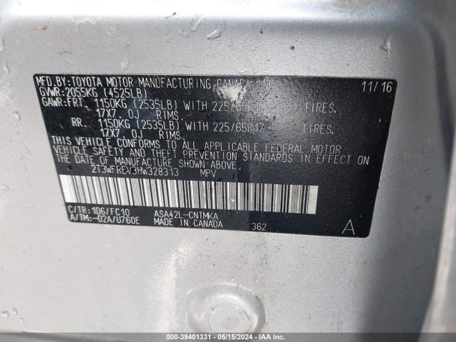 Toyota Rav4 Xle 2017 2T3WFREV3HW328313 Image 9