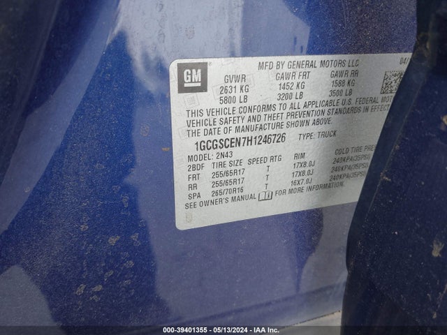 Chevrolet Colorado Lt 2017 1GCGSCEN7H1246726 Image 9