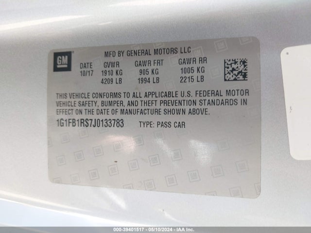 Chevrolet Camaro 1lt 2018 1G1FB1RS7J0133783 Image 9