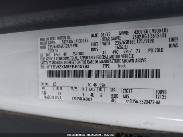 1FTBW2XM8FKB15793 Ford Transit-350