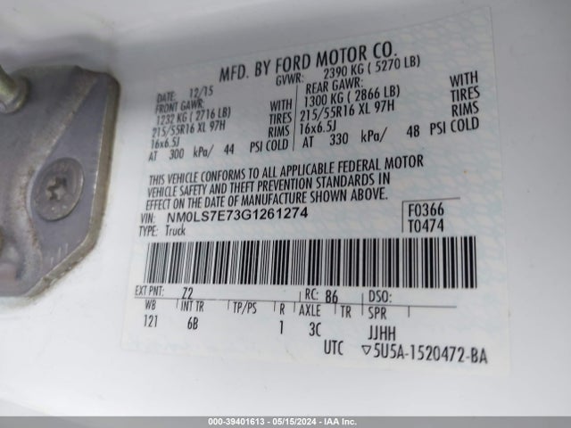 Ford Transit Connect Xl 2016 NM0LS7E73G1261274 Image 9