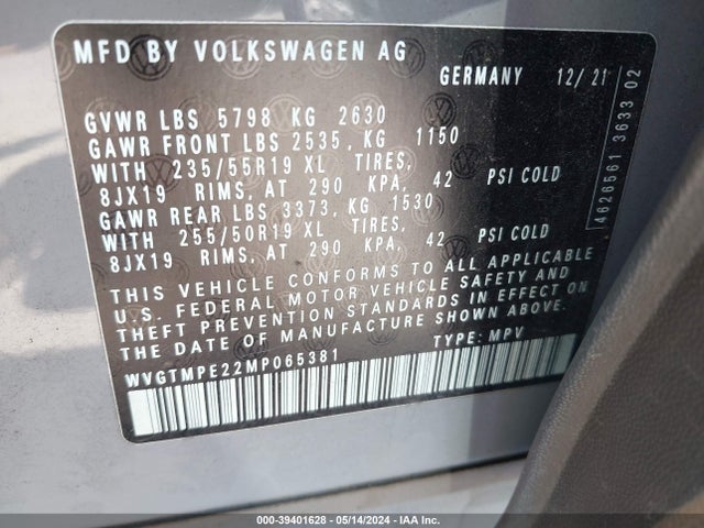 WVGTMPE22MP065381 Volkswagen ID.4 PRO S