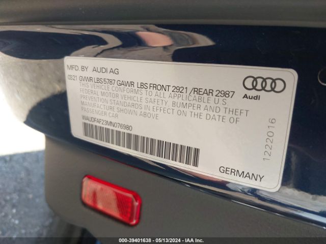 WAUDFAF23MN076980 Audi S6 Premium Plus Tfsi Quattro Tiptronic
