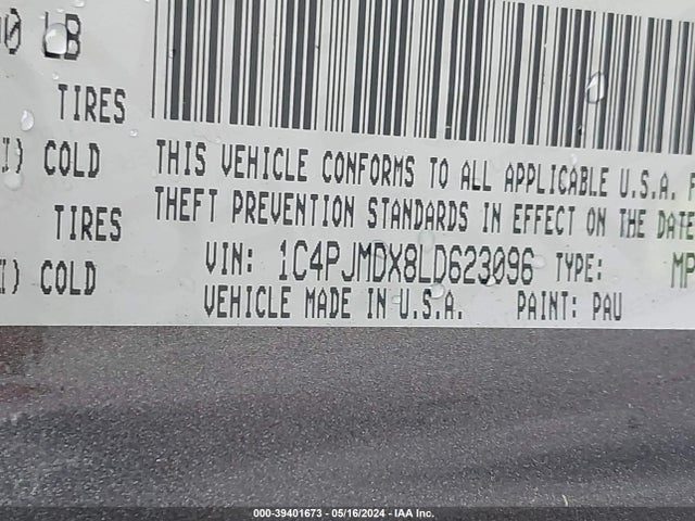 1C4PJMDX8LD623096 Jeep Cherokee Limited 4x4