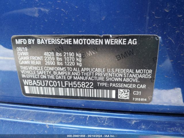 WBA5U7C01LFH55822 BMW 3 Series M340i