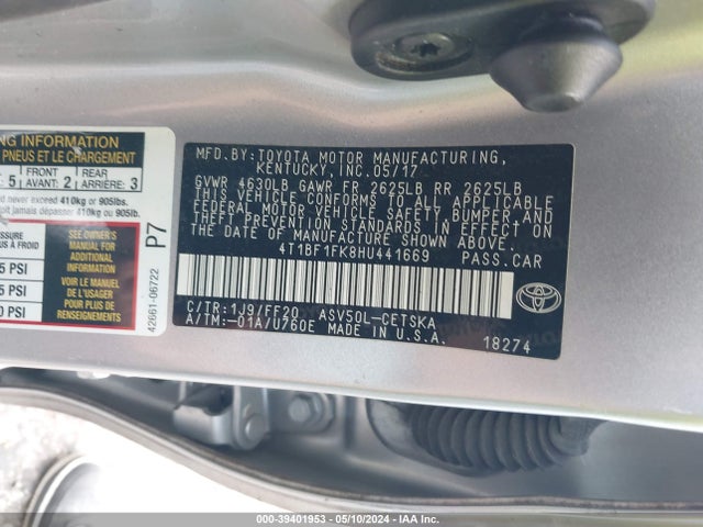 Toyota CAMRY SE 2017 4T1BF1FK8HU441669 Image 9