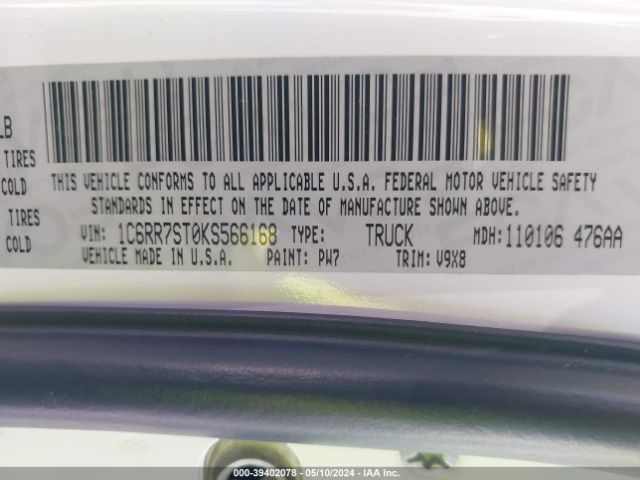 1C6RR7ST0KS566168 RAM 1500 Classic