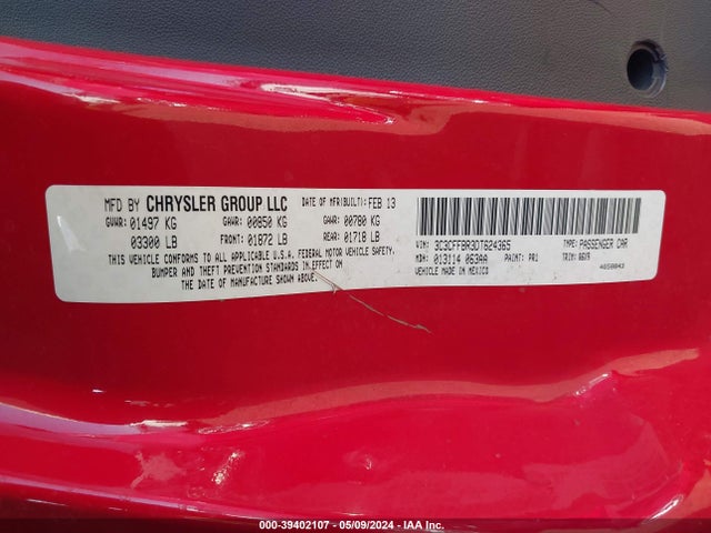 2013 FIAT 500 3C3CFFBR3DT624365 Photo 8