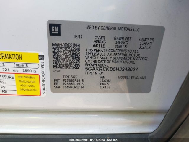5GAKRCKD5HJ348027 Buick Enclave Premium