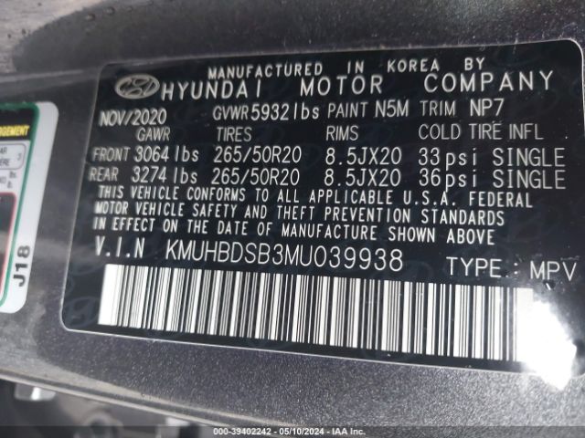 KMUHBDSB3MU039938 Genesis Gv80 2.5t Awd