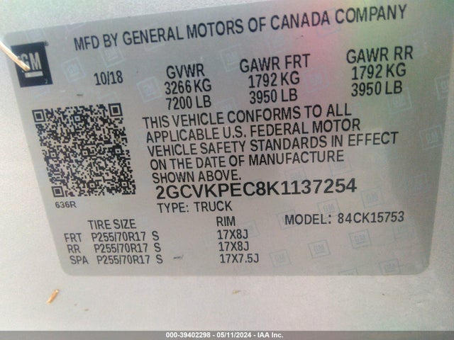 Chevrolet Silverado 1500 Ld Lt 2019 2GCVKPEC8K1137254 Image 9
