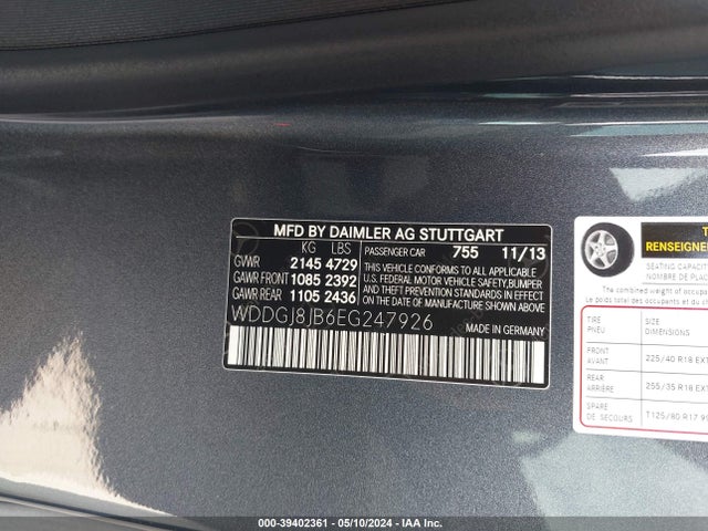 WDDGJ8JB6EG247926 Mercedes-Benz C 350 Sport 4matic