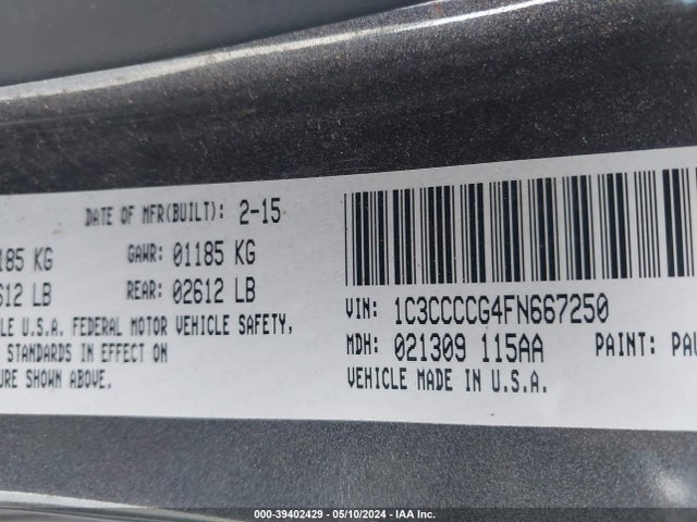 1C3CCCCG4FN667250 Chrysler 200 C