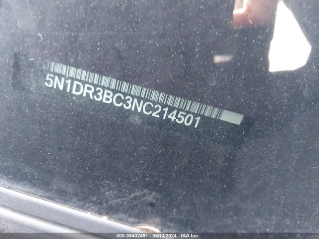 5N1DR3BC3NC214501 Nissan Pathfinder Sv 4wd