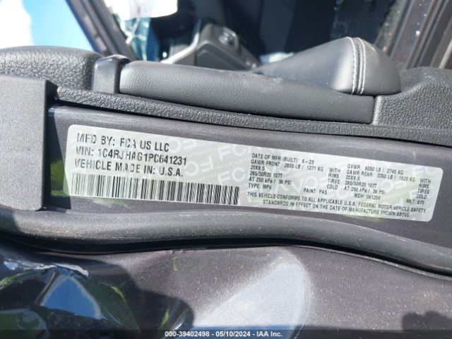 1C4RJHAG1PC641231 Jeep Grand Cherokee Altitude 4x4