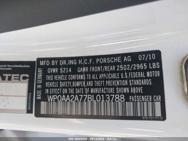 2011 PORSCHE PANAMERA WP0AA2A77BL013788 Photo 8