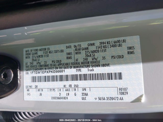 Ford F-150 Xl 2023 1FTEW1EPXPKE66601 Image 9