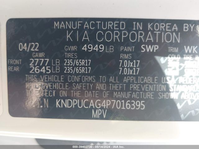 KNDPUCAG4P7016395 KIA Sportage Hybrid Lx